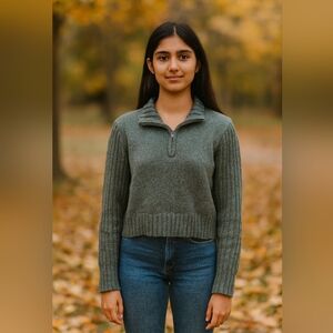 American Eagle Outfitters Vintage Y2k Crop‎ Preppy Sweater Size Large